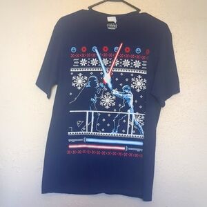 Star Wars Christmas T-shirt Size M Ugly sweater style tee medium Darth Vader